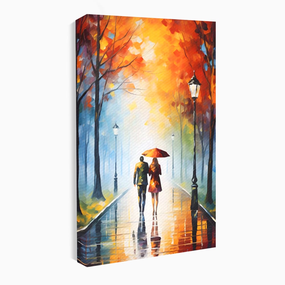 Tablou canvas cu tablou canvas cuplu sub umbrela, fara rama, pe sasiu de lemn